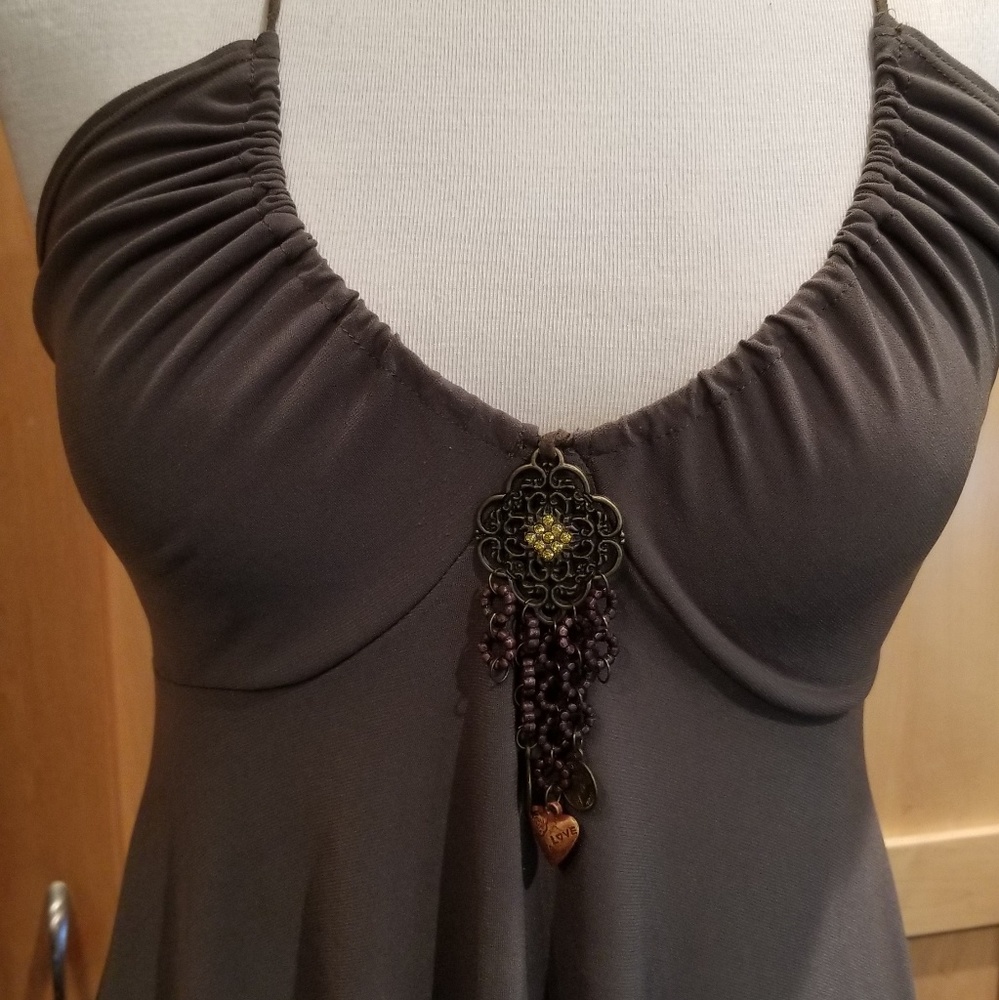 Very vintage Olive green backless top - Picture 2 of 6